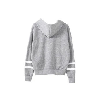 Casual Bts Printed Long Sleeve Loose Hoodie Grey