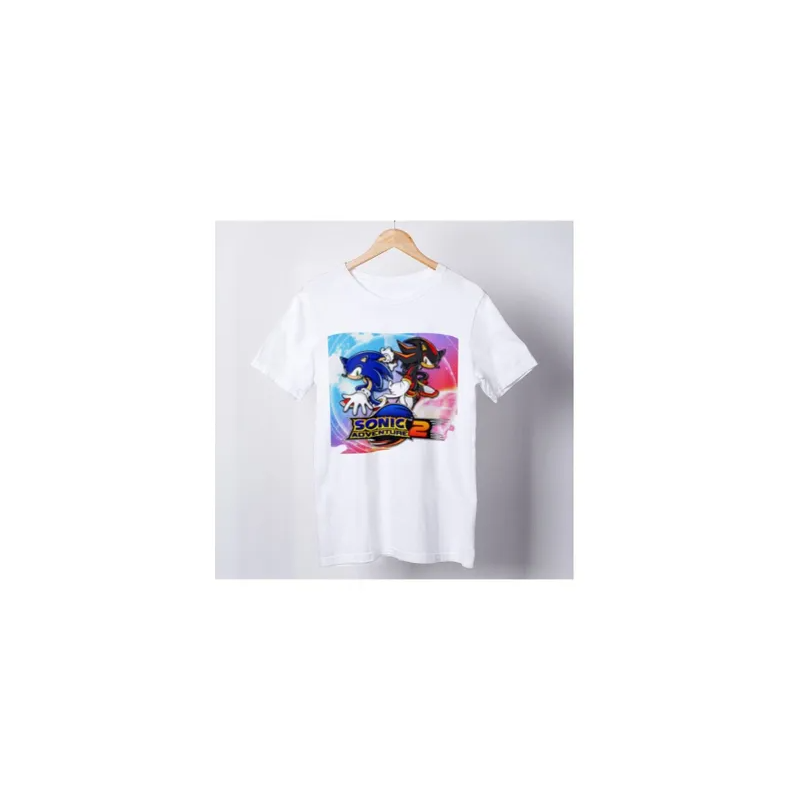 Character Sonic Printed Shirt Adult and Kids White Tshirt
