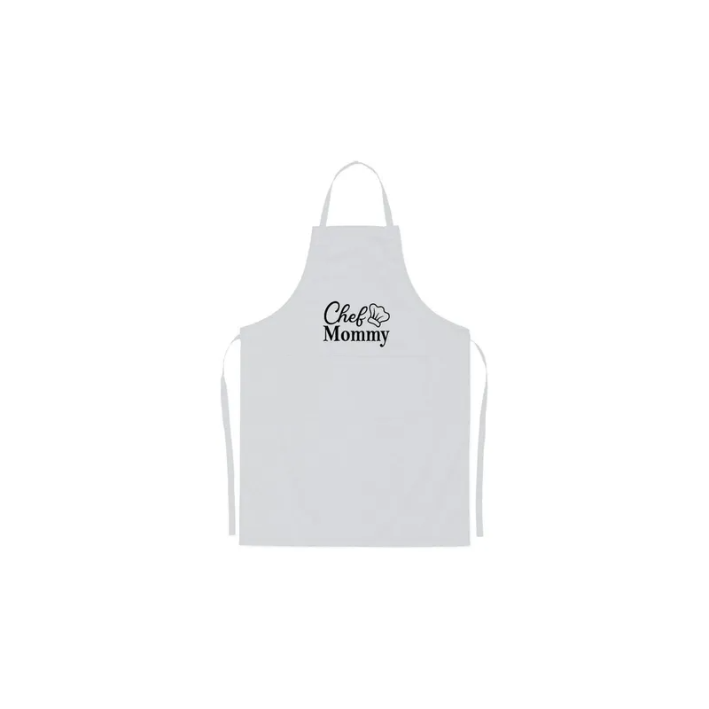 Chef Mommy Printed Apron WhiteBlack 98x69.5cm