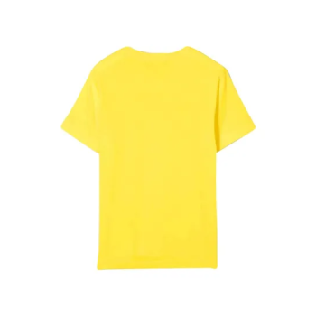 Cocomelon Cartoon Baby Face Short Sleeve Round Neck Yellow Tshirt Black Short Kids Set