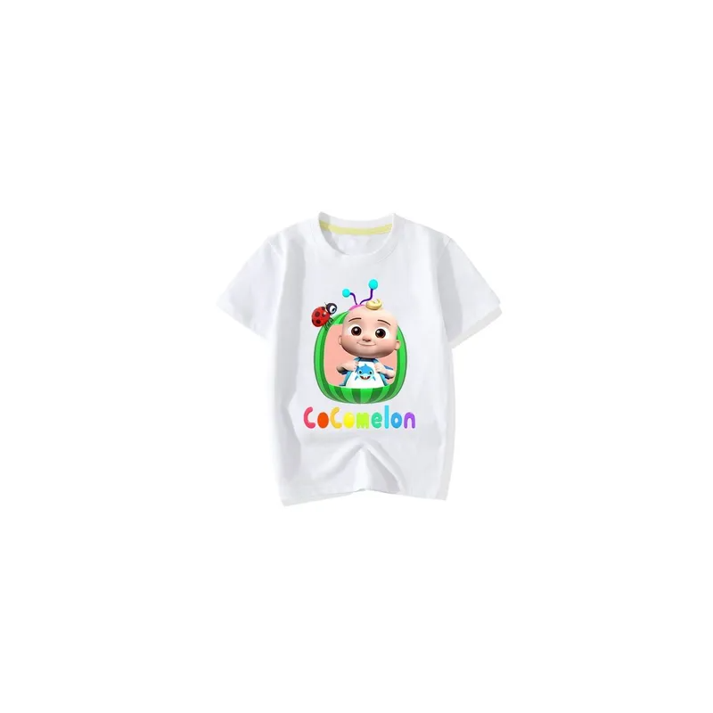 Cocomelon Round Neck Printed Tshirt White