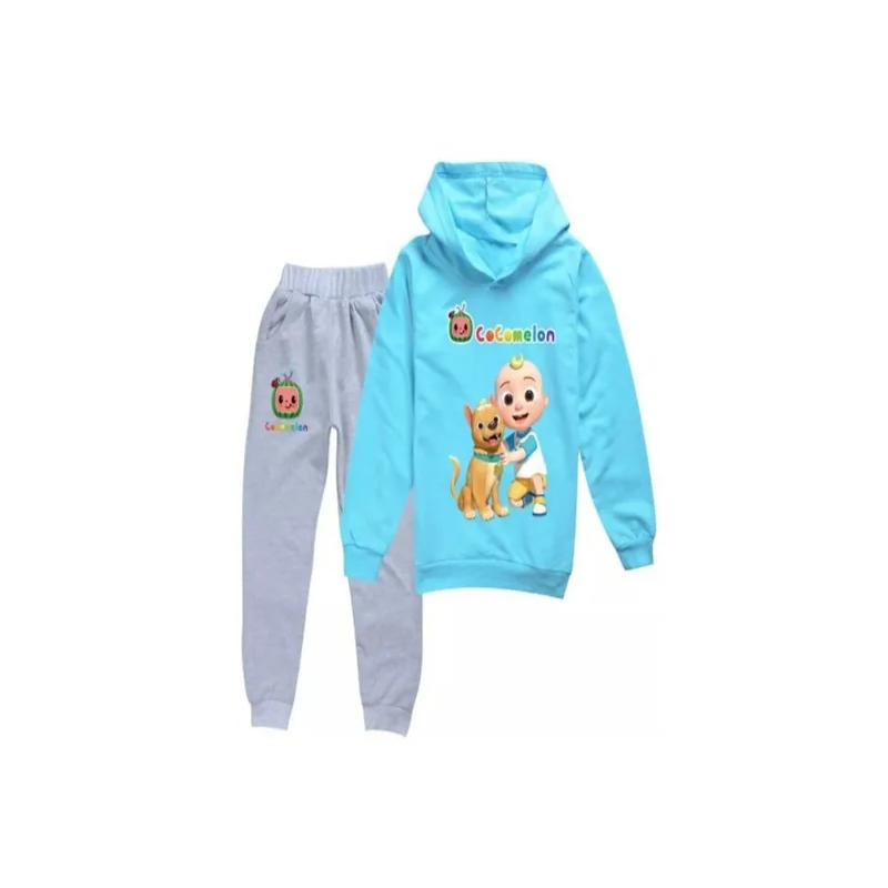 Cocomelon Set Hoodie and Pants for Kids GreyLight Blue