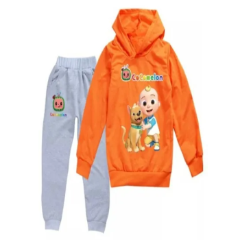 Cocomelon Set Hoodie and Pants for Kids GreyOrange