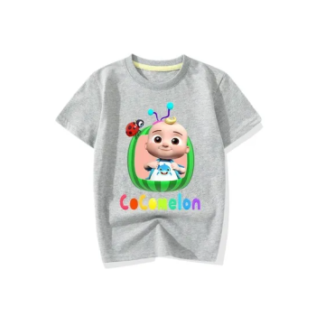 Cocomelon Round Neck Printed Tshirt Grey
