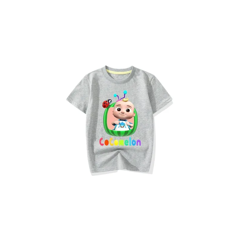 Cocomelon Round Neck Printed Tshirt Grey