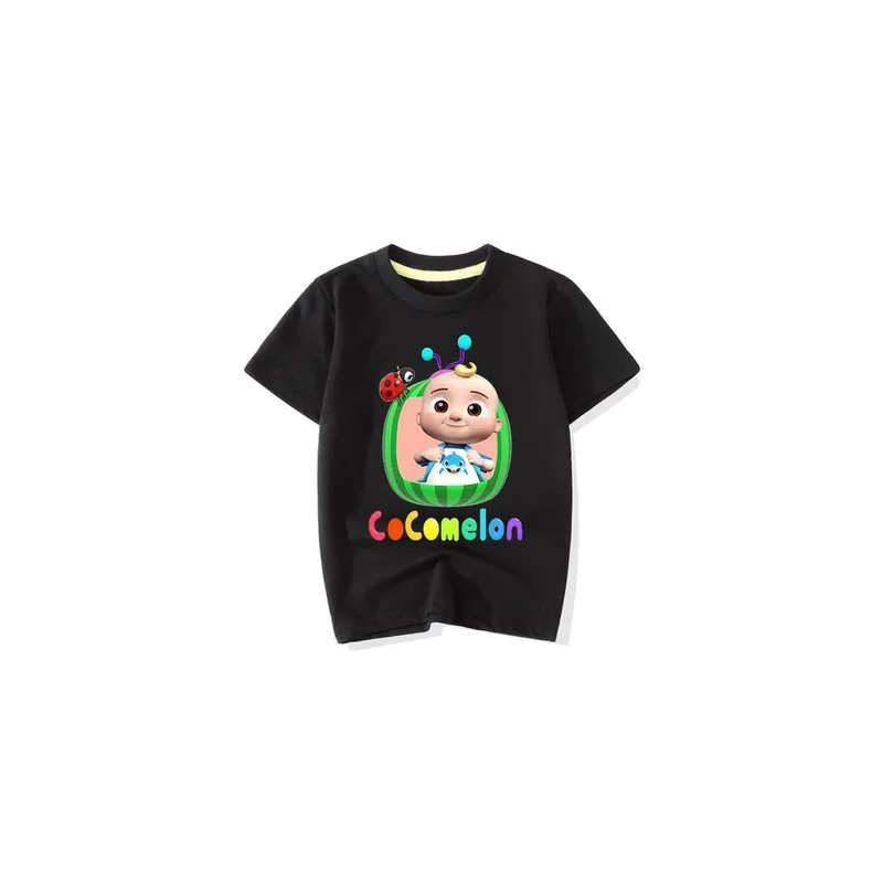 Cocomelon Round Neck Printed Tshirt Black