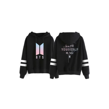 Cotton BTS Logo Printing Hoodie Black N32214923V