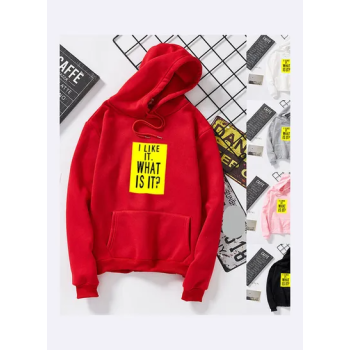 Couple Fleece Loose Thickened Long Sleeve Pocket Sweatshirts Hoodie red