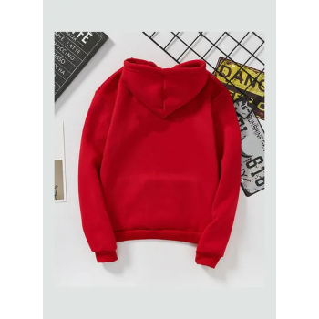 Couple Fleece Loose Thickened Long Sleeve Pocket Sweatshirts Hoodie red
