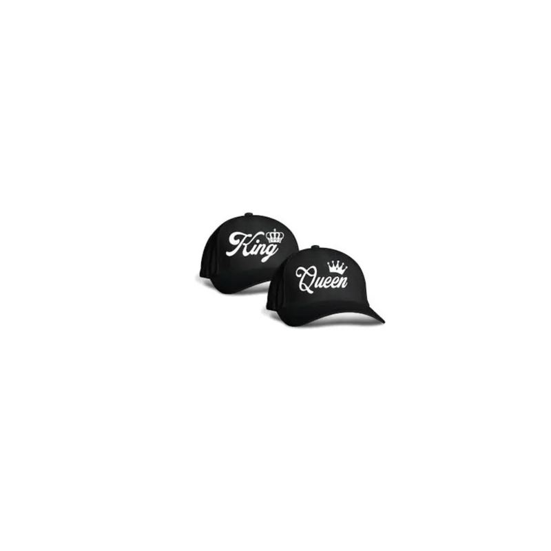 Couple King and Queen Printed Cap Black