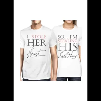 Couple Printed Round Neck...
