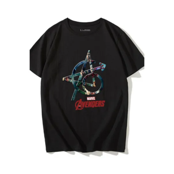 Couples Summer Casual Marvel Printing Round Neck Loose Tshirt Multicolour