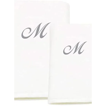 Embroidered Bath Towel And Hand Towel Cotton, White M