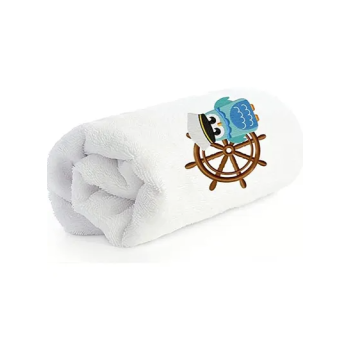 Embroidered Kids Cute Nautical Owl Machine Towels Embroidered Bath Towel Kids Towel