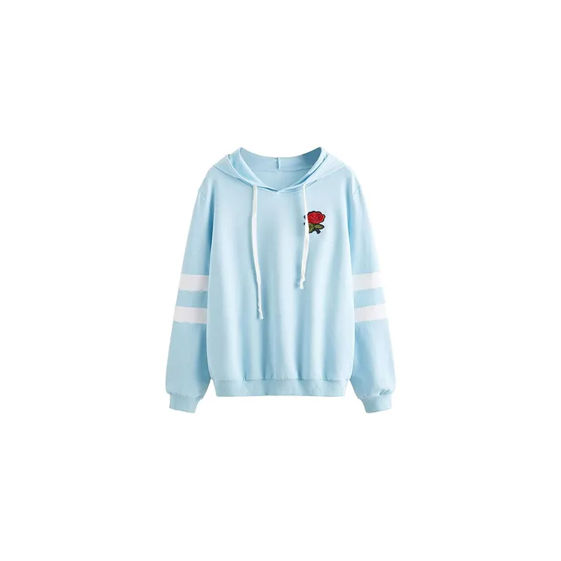 Embroidery Flower Rose Design Light Blue For Women