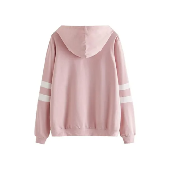 Embroidery Patch Rose Pink Design Hoodie For Unisex Adult