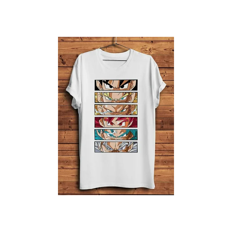 Eyes Of Dbz Funny Anime Unisex White T-Shirt