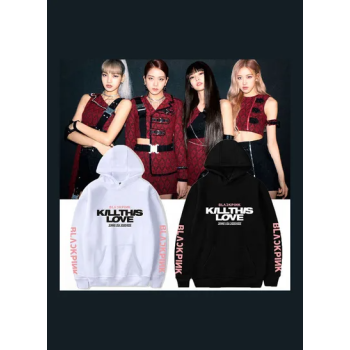 Fashion 3D Printing Black Pink Velvet Hoodies White