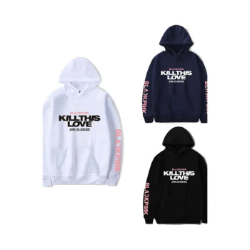 Fashion 3D Printing Black Pink Velvet Hoodies White