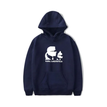 Fashion Printing Long Sleeve Hooded Sweatshirt Black