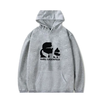 Fashion Printing Long Sleeve Hooded Sweatshirt Black