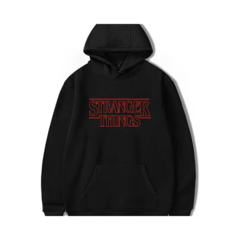 Fashion Stranger Things Printing Thickening Casual Pullover Hoodie Tops Black N42373357V