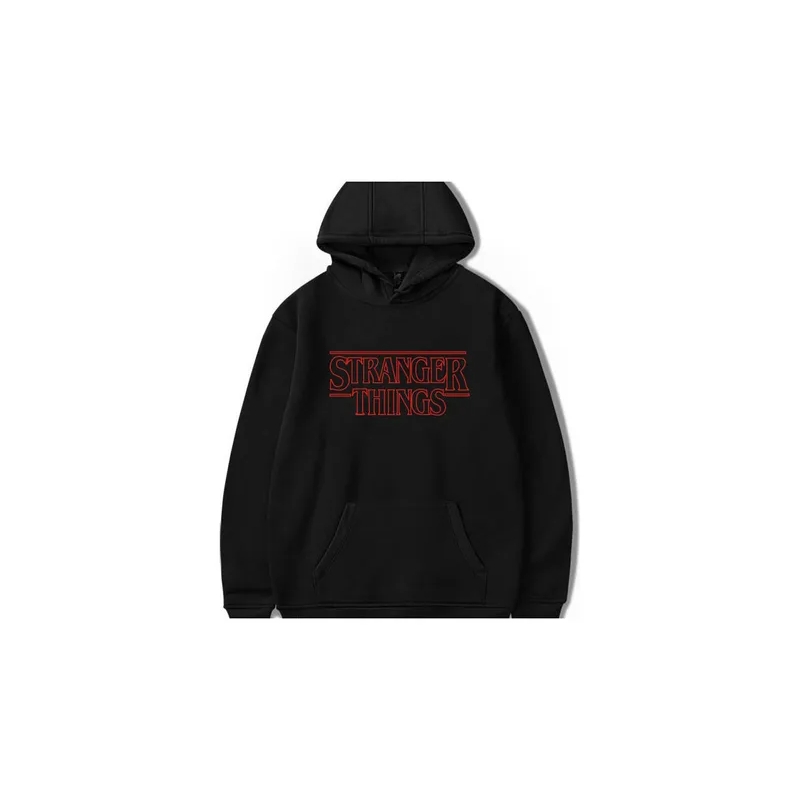 Fashion Stranger Things Printing Thickening Casual Pullover Hoodie Tops Black N42373357V