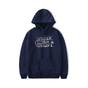Fashion Stranger Things Printing Thickening Casual Pullover Hoodie Tops Dark Blue N42373420V