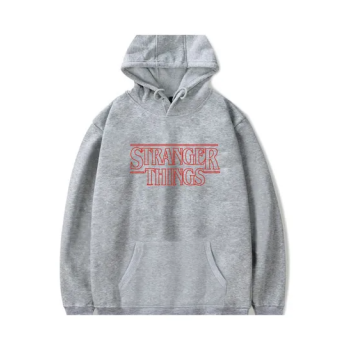 Fashion Stranger Things Printing Thickening Casual Pullover Hoodie Tops Gray N42373371V