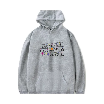 Fashion Stranger Things Printing Thickening Casual Pullover Hoodie Tops Gray N42373413V