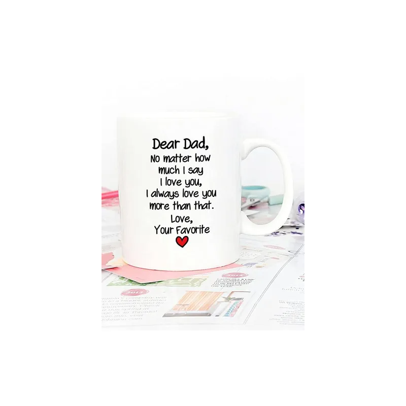 Father'S Day Gift Love Dad Printed Coffee From Daughter Son