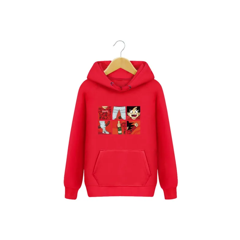 Fashionable Printed Hoodie Red