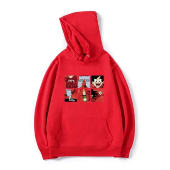 Fashionable Printed Hoodie Red