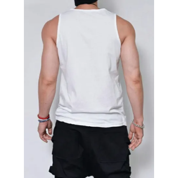 Feather Printed Vest, White