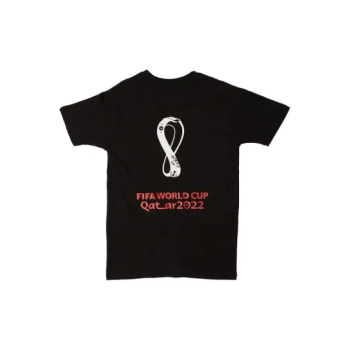 Fifa World Cup Qatar 2022 Printed Round Neck T-Shirt Black