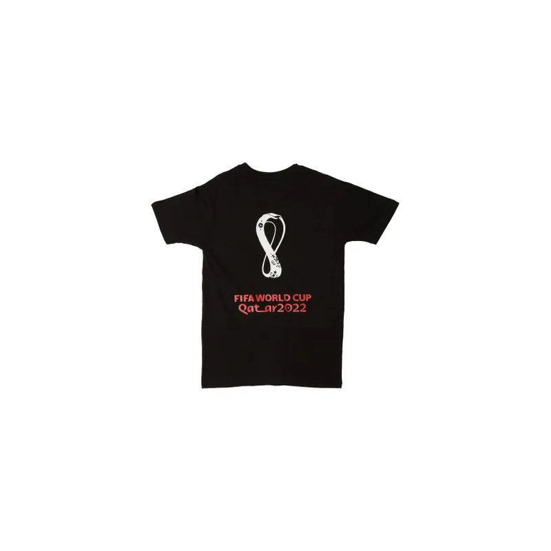 Fifa World Cup Qatar 2022 Printed Round Neck T-Shirt Black