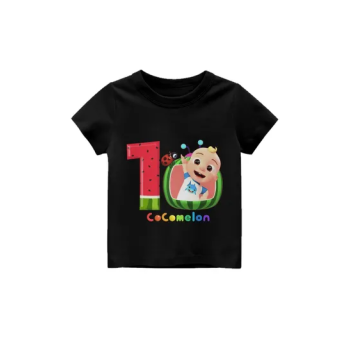 First Birthday Number Cocomelon Tv Cartoon Round Neck Comfortable And Soft 100% Cotton Baby Toddler T Shirt Birthday