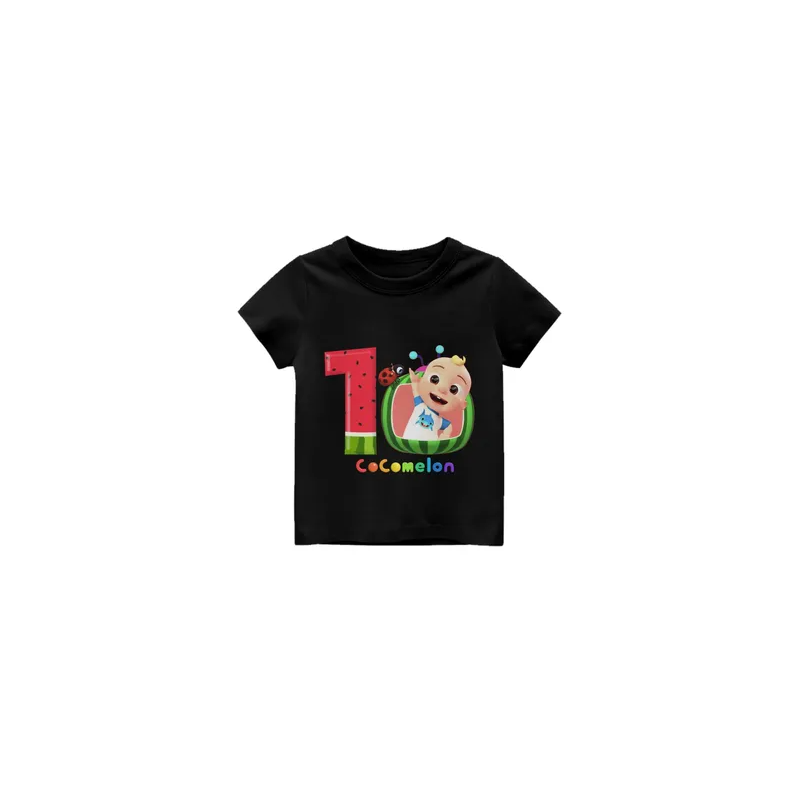 First Birthday Number Cocomelon Tv Cartoon Round Neck Comfortable And Soft 100% Cotton Baby Toddler T Shirt Birthday