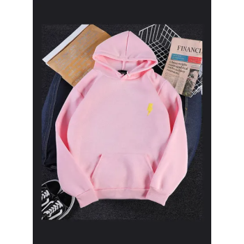Flash Printed Hoodie Sweatshirt Pink