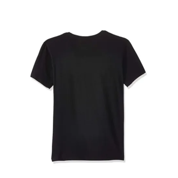 Floral Graphic Short Sleeve Round Neck Black T-Shirt