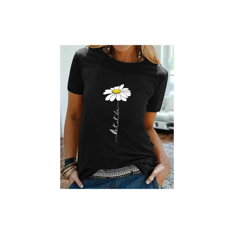 Flower Black T-Shirt