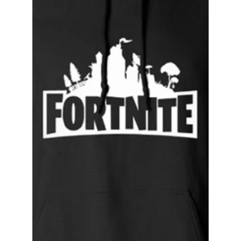 Fortnight Printed Cotton Hoodie Black/White