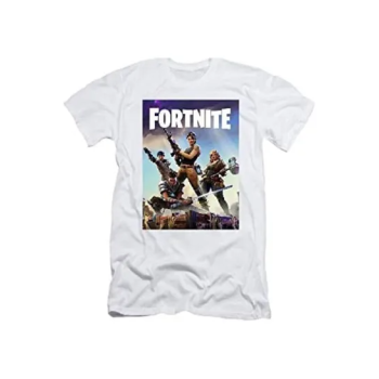 Fortnite White Crew Neck Kids Unisex T-Shirt