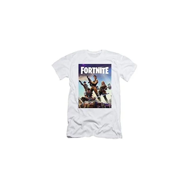 Fortnite White Crew Neck Kids Unisex T-Shirt