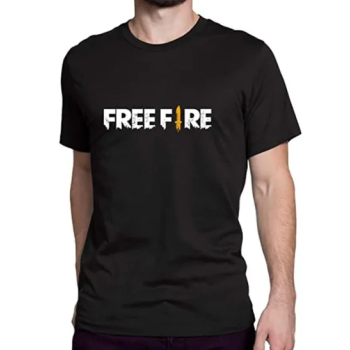 Free Fire Adults Kids Short Sleeve Casual Crew Neck Black T-Shirt