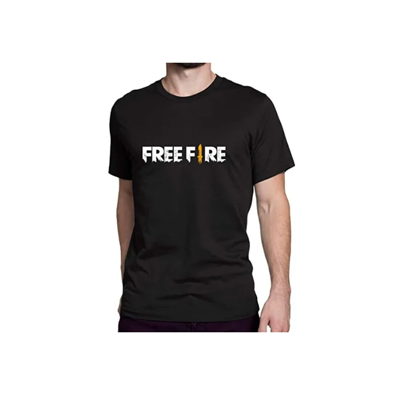 Free Fire Adults Kids Short Sleeve Casual Crew Neck Black T-Shirt