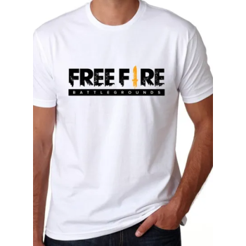 Free Fire Adults Kids Short Sleeve Casual Crew Neck White T-Shirt