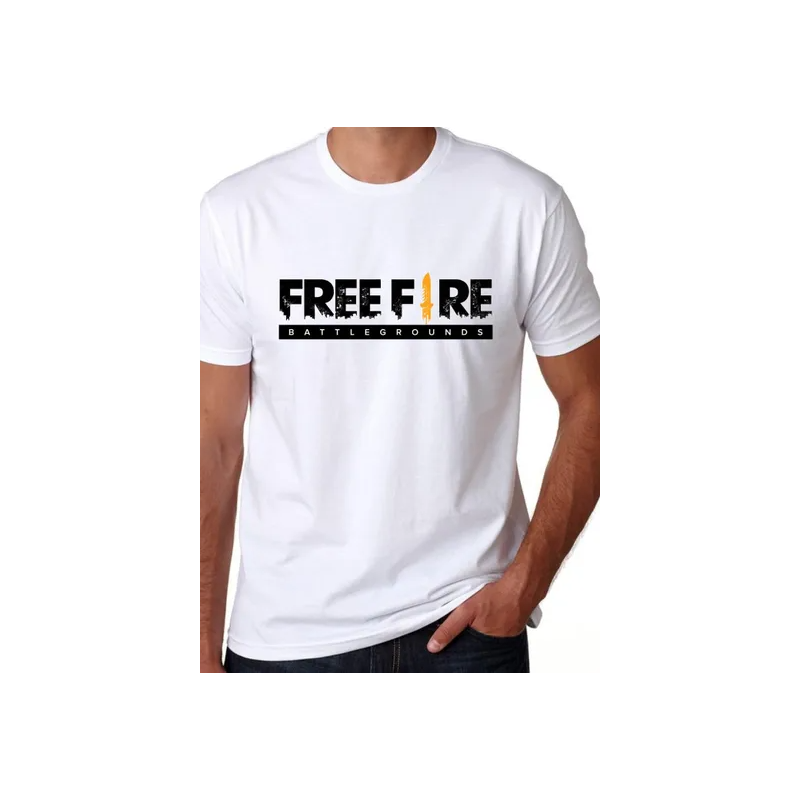 Free Fire Adults Kids Short Sleeve Casual Crew Neck White T-Shirt