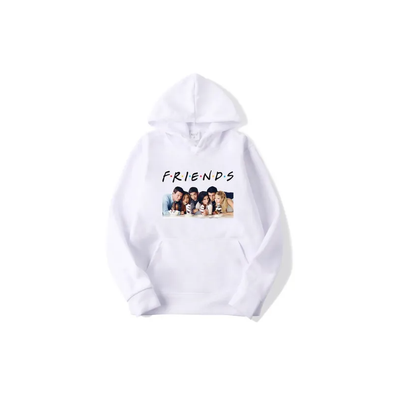 Friends Character Printed Hoodie White
