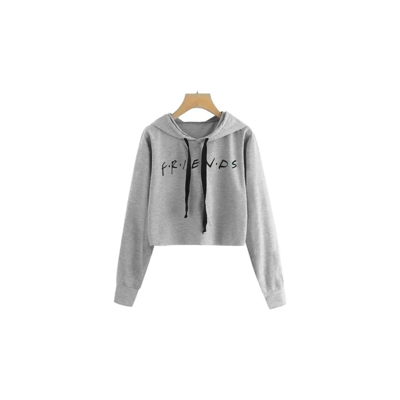 Friends Printed Long Sleeve Pullover Grey